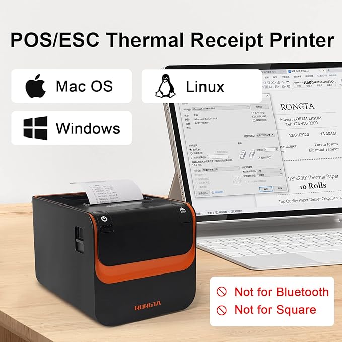 Rongta POS Printer, 80mm Direct Thermal Receipt Printers - Image 2