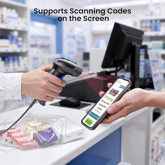 Eyoyo USB 2D Handheld Barcode Scanner, PDF417 Data Matrix Bar Code Reader - Image 4