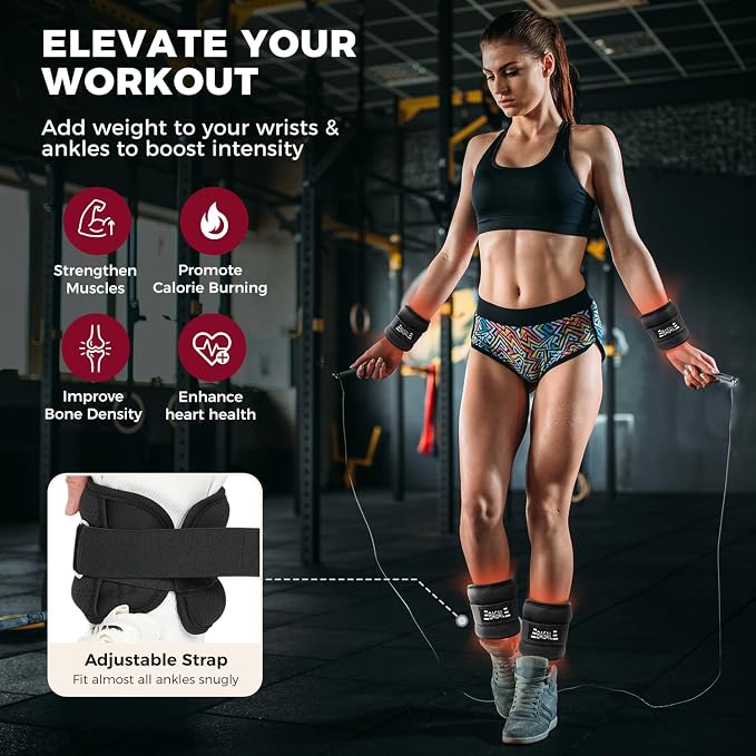 BAGAIL Ankle Wrist Weights for Women & Men, One Pair of 1/2/4/6/8/10 LBS - Image 4