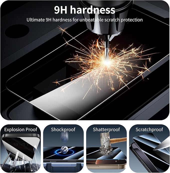 3+3+1-Pack, Privacy Screen Protector and Camera Lens Protector - Image 5