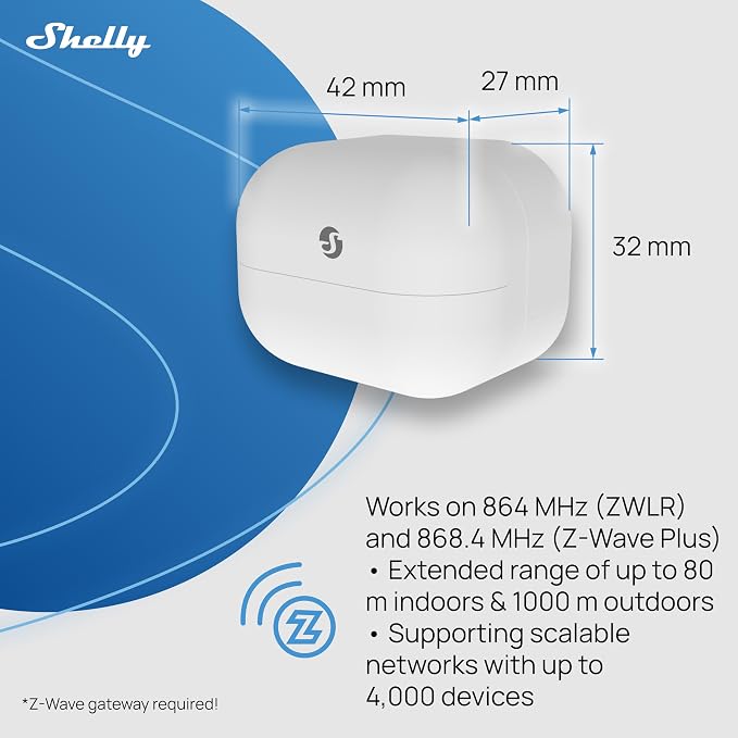 Shelly Wave Motion US LR, Z-Wave Long Range Motion & Lux Sensor, Compatible - Image 4