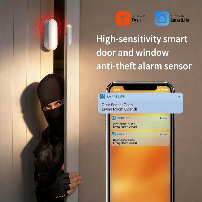 Smart Zigbee Door and Window Sensor – Wireless Magnetic Contact Sensor - Image 2