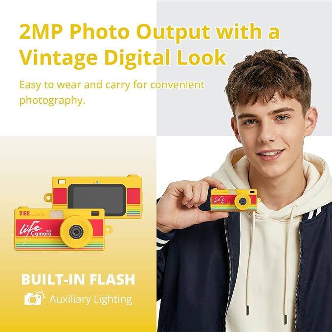 Mini Keychain Digital Camera, 1440P Video, 2MP Photos, 16GB Card, Type C - Image 6