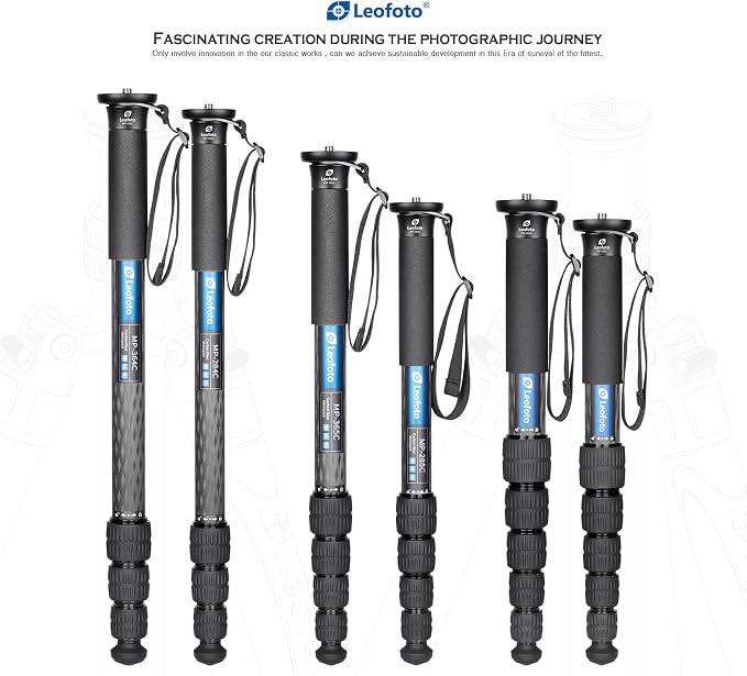 Leofoto MP-326C 61" 6-Section Carbon Fiber Portable Monopod, Lightweight - Image 2