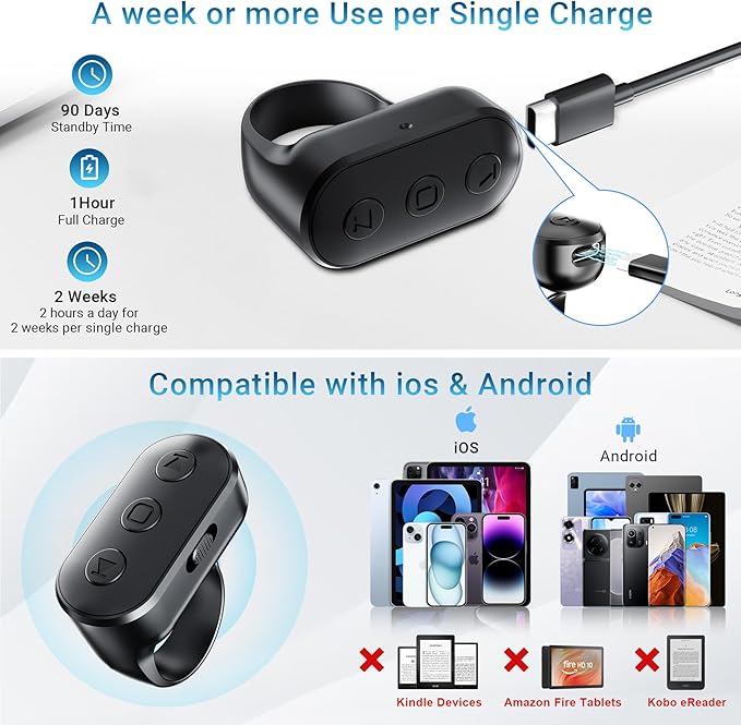 Phone Remote with Zoom for iPhone Android Camera Accessories, Phone Front/Rear - Image 6