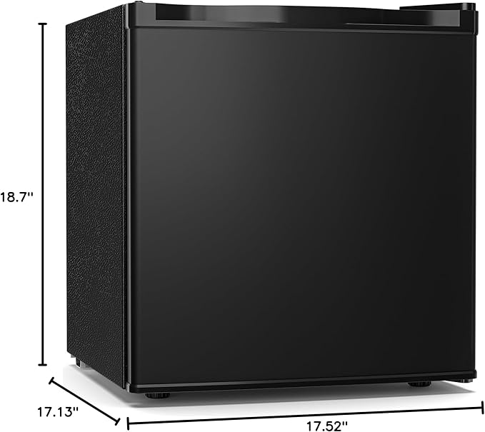 Antarctic Star 1.6 Cu. Ft Mini Fridge with Freezer,Small Compact Refrigerator with Single Reversible Door, Removable Shelves, 7 Adjustable Thermostat, for Dorm/Bedroom/Office,Black - Image 8