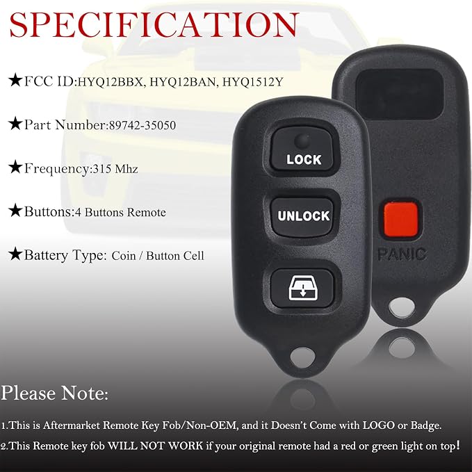 MechanMagic 2PCS Key Fob Remote Replacement Fits - Image 3