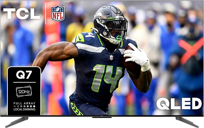 TCL 55-Inch Q7 QLED 4K Smart Google TV (55Q750G) 2023 Model with Dolby Vision & Atmos, HDR Ultra, 120Hz, Game Accelerator up to 240Hz, Voice Remote by TCL