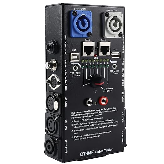 MFL. 13-Plug Audio Cable Tester Line Finder Black 13-in-1 Cables Checker 8-Way by MFL