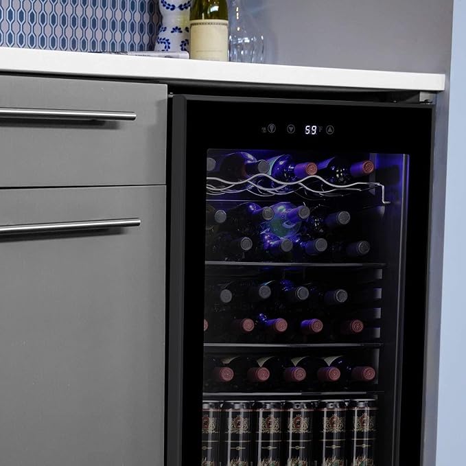 Antarctic Star Wine Cooler Beverage Refrigerator Mini Fridge 4.4 cu.ft | 36 Bottle Capacity, Clear Glass Door Quiet Adjust Temperature Freestanding Cellar for Beer Soda Bar - Image 7