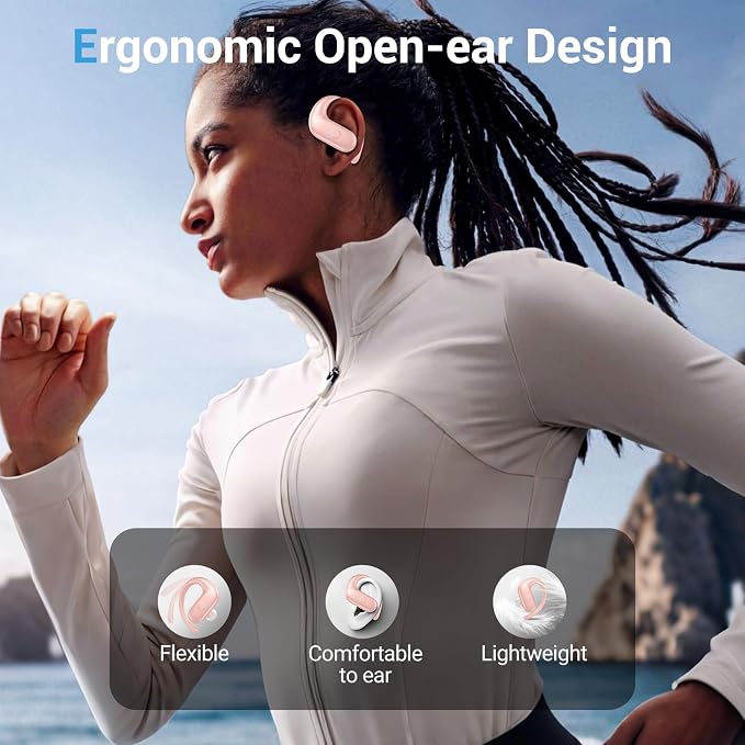 Sport Wireless Earbuds,60Hrs BT5.4 ENC IPX7 Waterproof Earhooks Deep Bass | 14.2mm drivers deliver rich stereo sound. Soft silicone ensures a secure, painless fit for long workouts. - Image 3