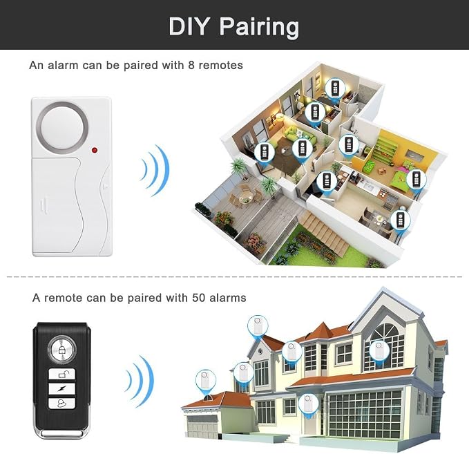 WSDCAM Door Alarm Wireless Anti-Theft Remote Control Door and Window Security - Image 7