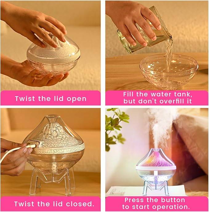 Small Humidifiers for Bedroom Cool Mist Ultrasonic,Baby Humidifier with Humidity Sensor Auto Shut Off LED Colorful Gradient Light Mini Humidifier For Plants,Bedroom,Baby Room,Office, Home（White) - Image 8