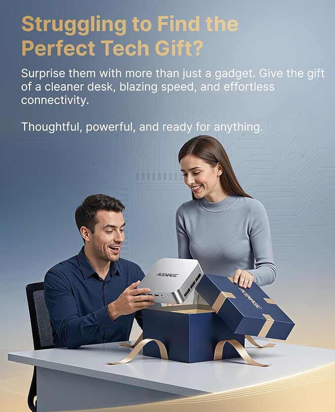 ACEMAGIC K1 Mini PC R2544 8GB DDR4 256GB SSD Mini Computers 28W 4K | Ryzen Micro Desktop PC 4K Triple Display/WiFi/VESA for Home Office Business Education, Preinstalled WIN11 Pro - Image 9