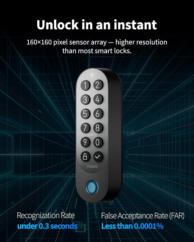 Aqara Smart Retrofit Lock U200 Upgraded Version, Fingerprint Keyless Entry Door - Image 3
