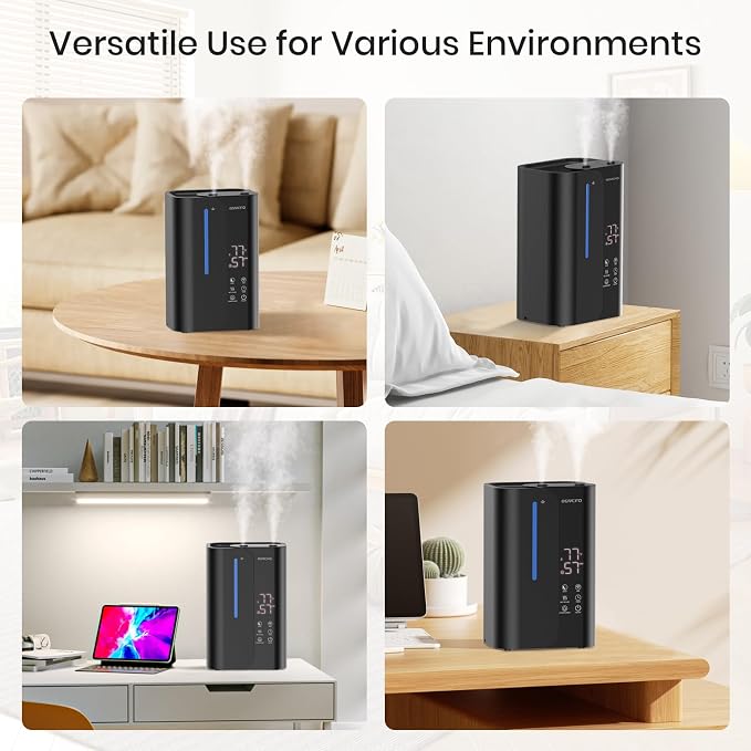 5L Cool Mist Humidifiers for Bedroom Large Room, Top Fill Ultrasonic Smart Air Humidifier for Baby & Plants with Essential Oil Diffuser, 50H Runtime 28 dB Quiet Baby Humidifier - Image 7