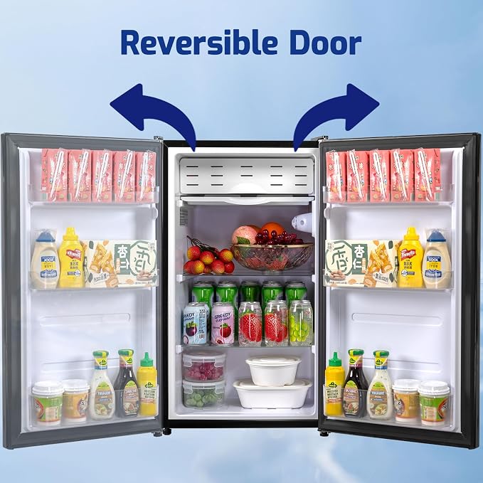 Smad Dorm Fridge 3.2 Cu.Ft, Compact Refrigerator with Freezer, Office Fridge with Chiller Box, Single Door Office Refrigerator 7 Levels Temperature Control, Low Noise - Image 6