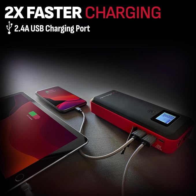 Schumacher Electric 1000 Peak Amp 12V Portable Lithium Car Battery Jump Starter & Power Pack - Lithium Ion Jump Box - with USB Charging & LED Emergency Light - SL1639 - Image 4