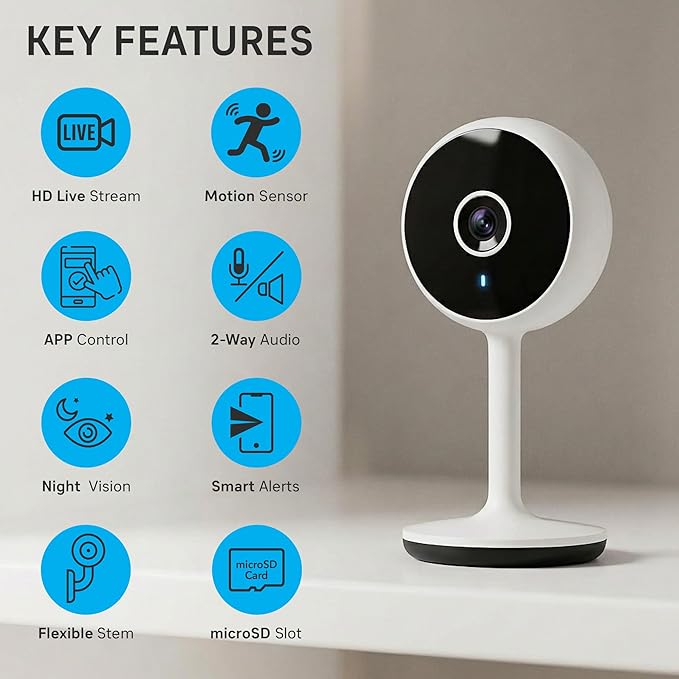 Geeni Vivid Indoor Smart Security Camera – HD Live Stream Camera - Image 2
