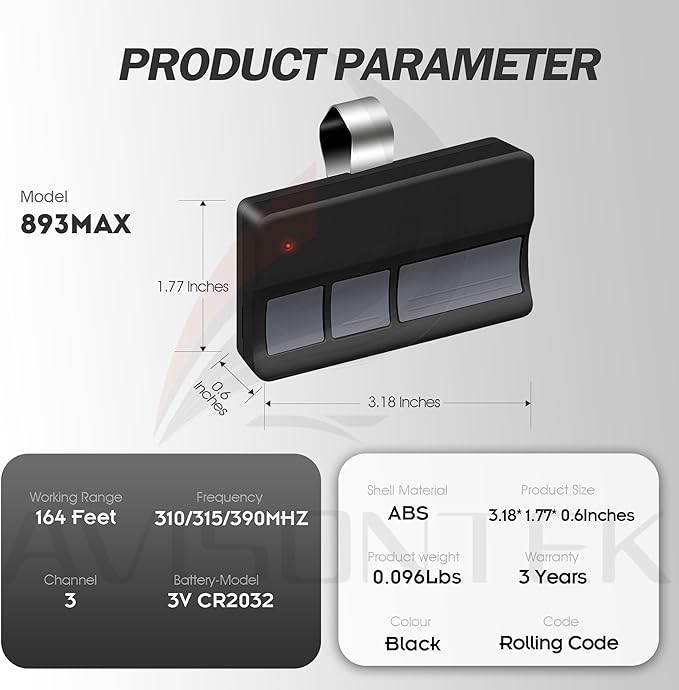 Avisontek 2-Pack for LiftMaster Chamberlain Craftsman Universal Garage Door - Image 7