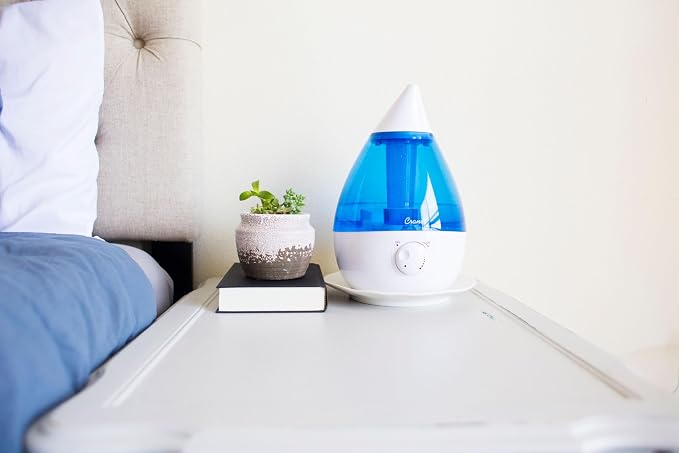 Crane Ultrasonic Cool Mist Teardrop Humidifier for Baby Nursery, Bedroom, Office, Large Room, Adjustable Humidity, Auto Shut-Off, Easy Clean Blue & White 1 Gallon - Image 6
