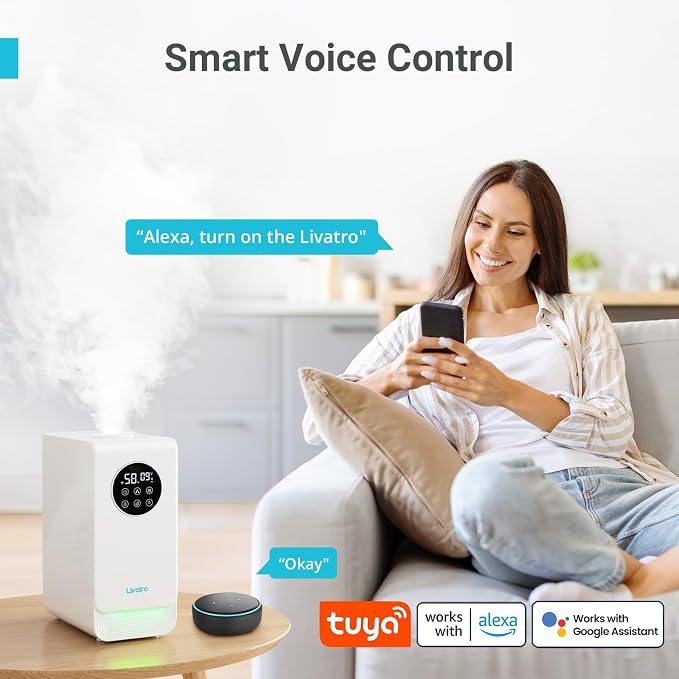 6L Smart Humidifier for Large Room, Warm & Cool Mist with Top Fill Design, Alexa & App Control, Essential Oil Compatible, Ideal for Bedroom and Plants - Image 3