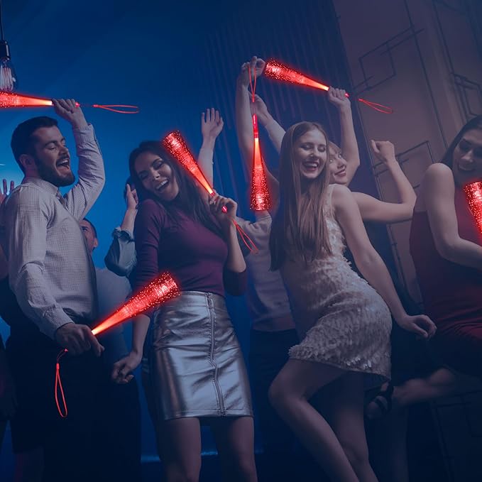 12 Pack Red Glow Fiber Optic Wands Bulk Light Up Wand Glow Sticks - Image 4