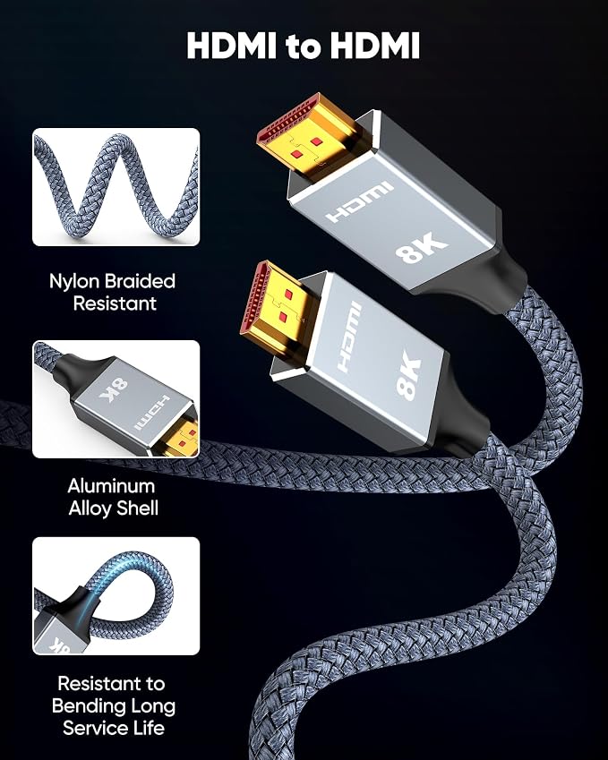 Capshi 75ft 8K 4K@120Hz HDMI Cable Long, Fiber Optic 48Gbps High Speed Cord - Image 6