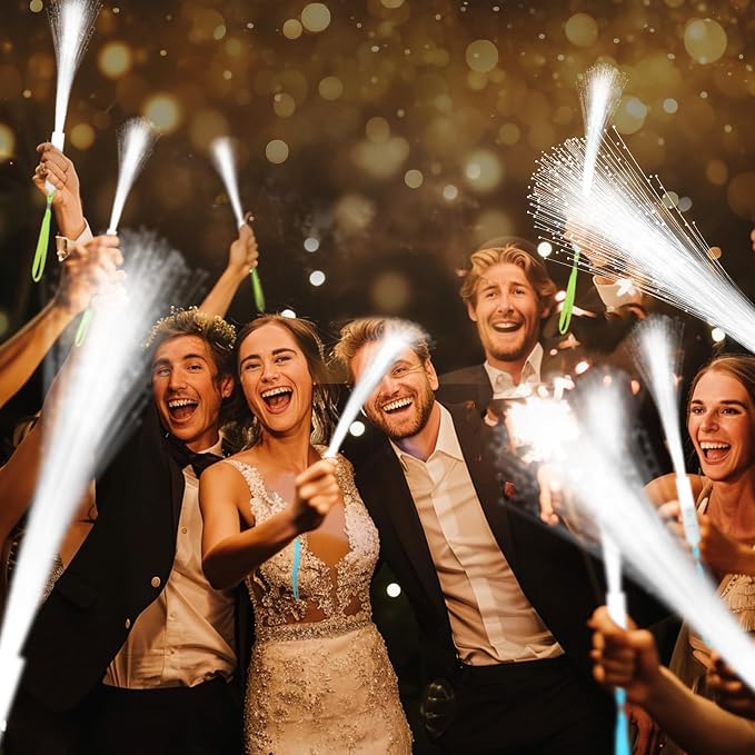 SHQDD 100 PCS White Fiber Optic Wands, LED Fiber Wands, Wedding Party Supplies - Image 2
