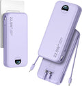20000mAh Ultra-Portable-Charger-Power-Bank with Built in Cables&AC Wall Plug,PD20W USB-C Fast Charging Cell Phone Charger Battery Pack,LED Display Travel Battery Bank for All iPhone,Samsung,Android by AONIDI