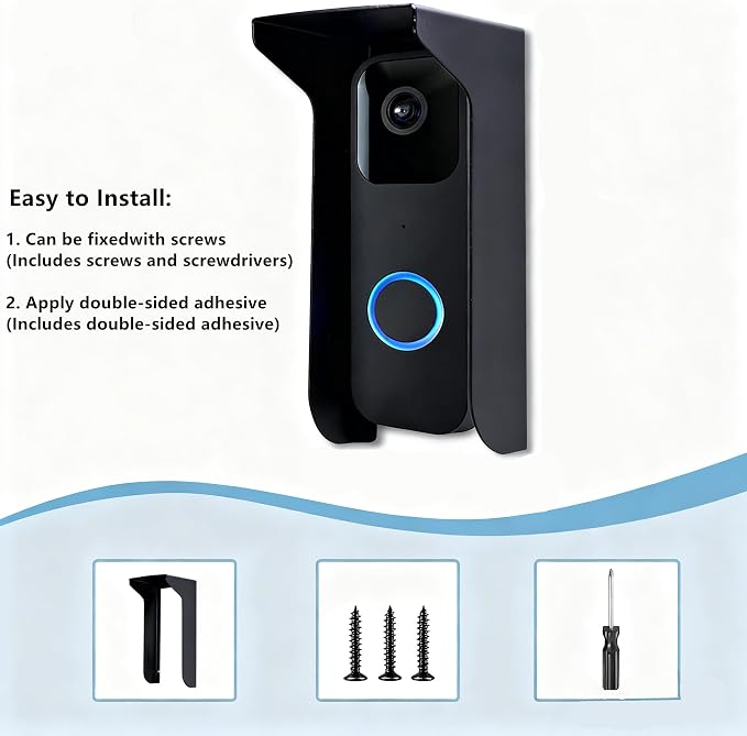 YJNBEST Metal Doorbell Cover Weatherproof, Doorbell Rain Cover, Anti Glare Sun - Image 5