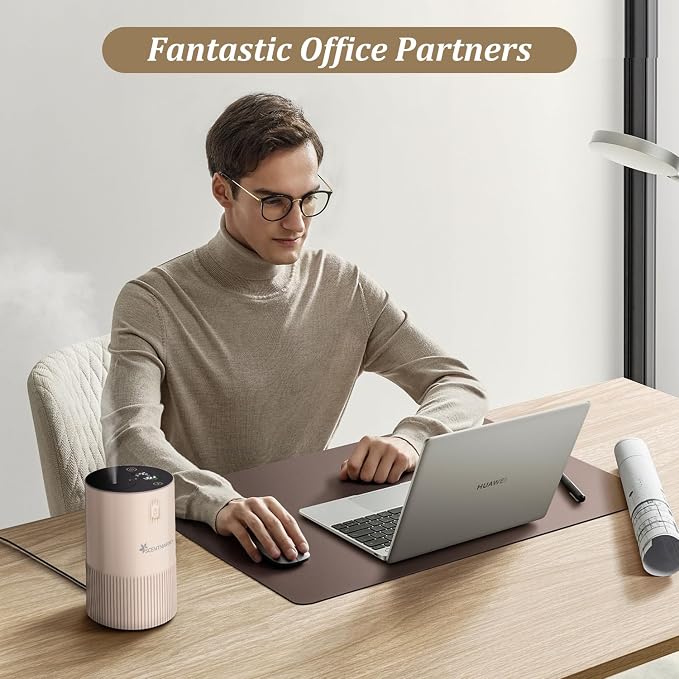 Waterless Diffuser for Essential Oil - Aroma Diffuser for Home with Battery Indicator, Portable Smart Scent Air Machine 1/2/3 & Continuous Mist, Timing & Auto-Off Function (Pink) - Image 5