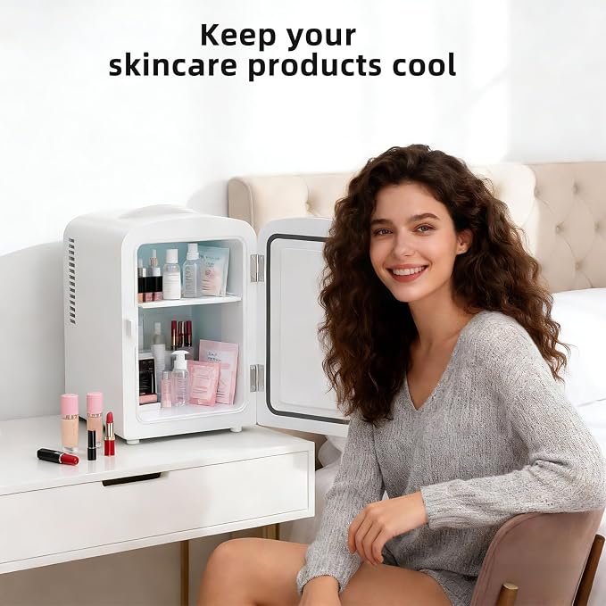 Antarctic Star 4L/6 Can Portable Mini Fridge,Personal Compact Refrigerator,Small Cooler for Food,Drinks or Skin Care, AC/DC for Bedroom, Car, Office & Dorm, White - Image 7