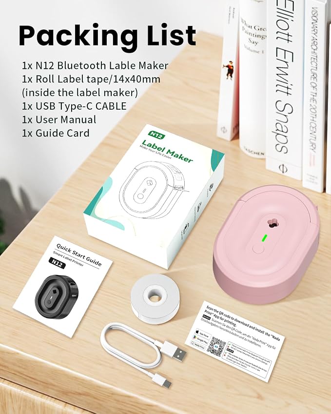 N12 Label Maker Machine with Tape, Mini Bluetooth Label Printer, Small Labeler - Image 5