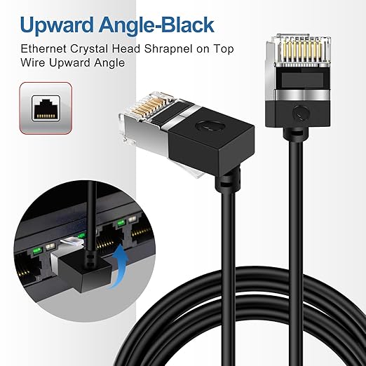 Flexible Cat 6 Ethernet Cable 270 °Upward Angle 25 Feet, Ultra Thin & Slim Rj45 - Image 5