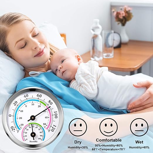 Weewooday 3 Pcs Indoor Outdoor Thermometer 2 in 1 Mini Home Temperature - Image 5