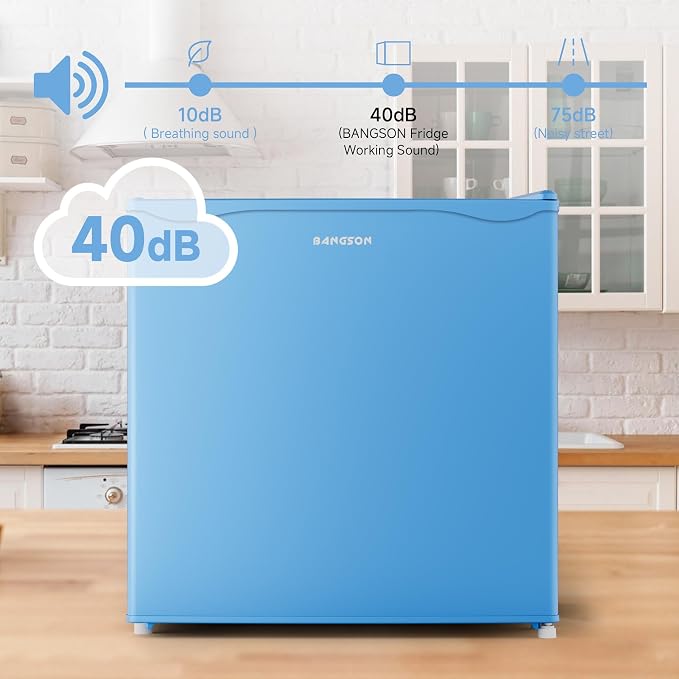 1.7 Cu.Ft Mini Fridge with Freezer for Dorm Office,Blue | Compact Refrigerator Office, Energy Saving Small Fridge Reversible Single Door, Low Noise for Bedroom Small Apartment - Image 6