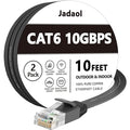Jadaol Cat 6 Ethernet Cable 10ft 2-Pack, 10Gbps Support Cat8 Cat7 Network by Jadaol