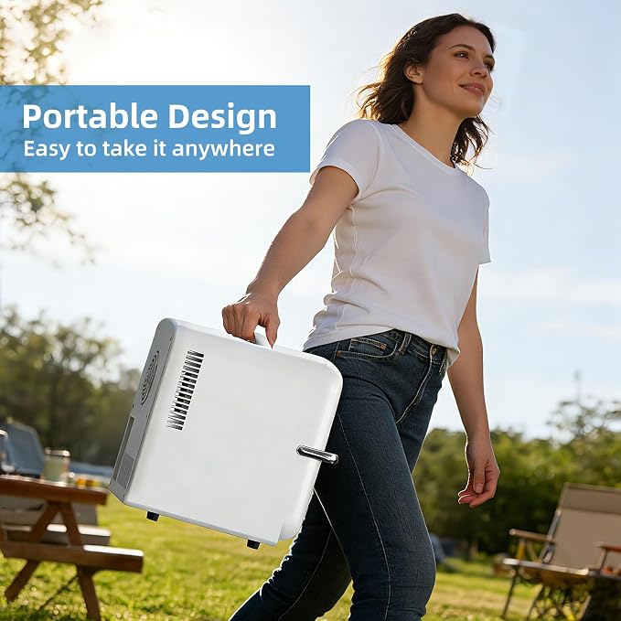 Antarctic Star Mini Fridge, 4L Capacity/6 Cans Portable Cooler and Warmer Compact Refrigerator, for Bedroom,Car,Office and Dorm, Small Cooler and Warmer for Cosmetics, Beverage and Food, White - Image 6