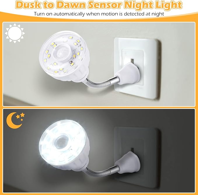 Yahenda 3 Pack Motion Activated LED Night Light Plug in Smart Dusk Dawn Sensor - Image 4