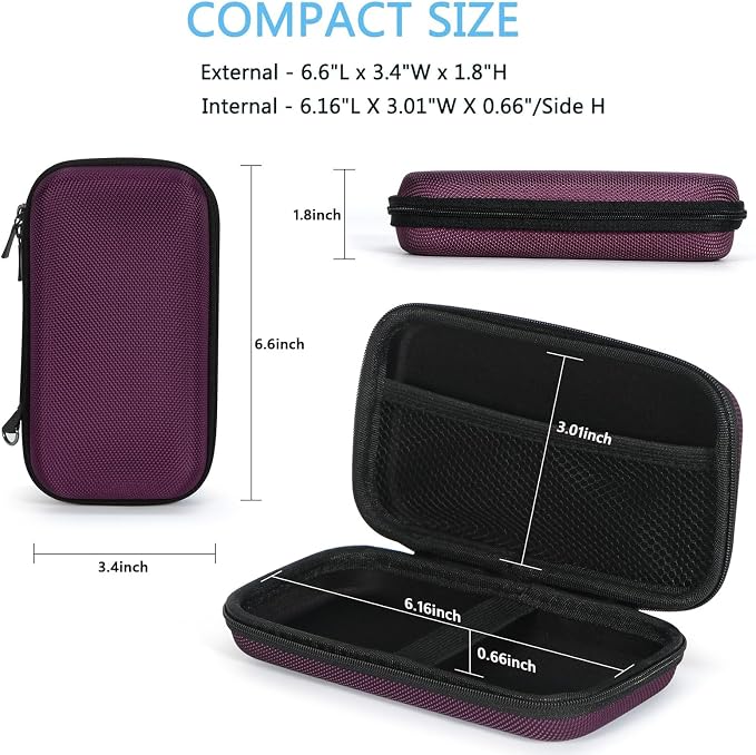 Hard EVA Carrying Case - GLCON Protective Electronic EVA Storage Case for Power Bank, Charger, Earbuds, Cell Phone, Battery - Portable Small Travel Bag with Mesh Inner Pocket + Zipper Enclosure - Image 2