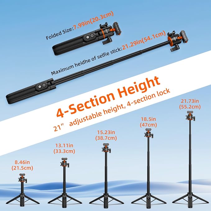 Tripod for Insta360 X5 ACE Pro 2, 21” Selfie Stick Quick Release Extension Rod - Image 5