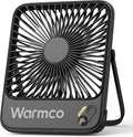 Warmco 10000mAh Portable Travel Fan 7-inch, Max 24H Runtime, Ultra-thin Quiet Rechargeable Battery Operated Desk Fan with Digital Display for Camping, Office, Bedroom, Cruise Essentials by Warmwinterscoolsummers