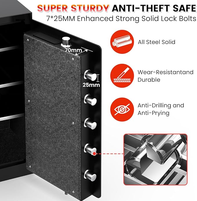 Fireproof Safe for Home, 7  Heavy Duty Fire Proof safes for Home Use - Image 6