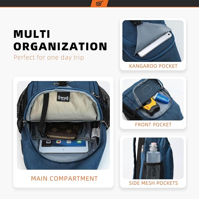 SKYSPER Sling Bag RFID Crossbody Sling Backpack Cross Body Shoulder Bag Travel - Image 2
