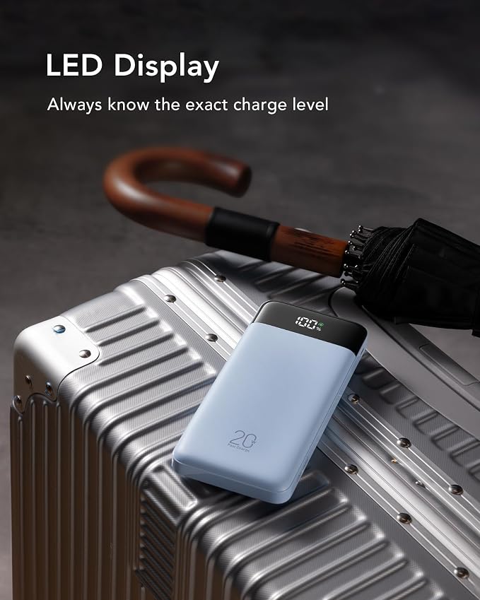 charmast 20000mAh Portable Charger with Built in Cables, 22.5W Travel Power Bank Fast Charging, USB C Cell Phone Battery Pack for iPhone 17/16/15/14/13/12 Series, iPad, Samsung, Android, Tablet - Image 9