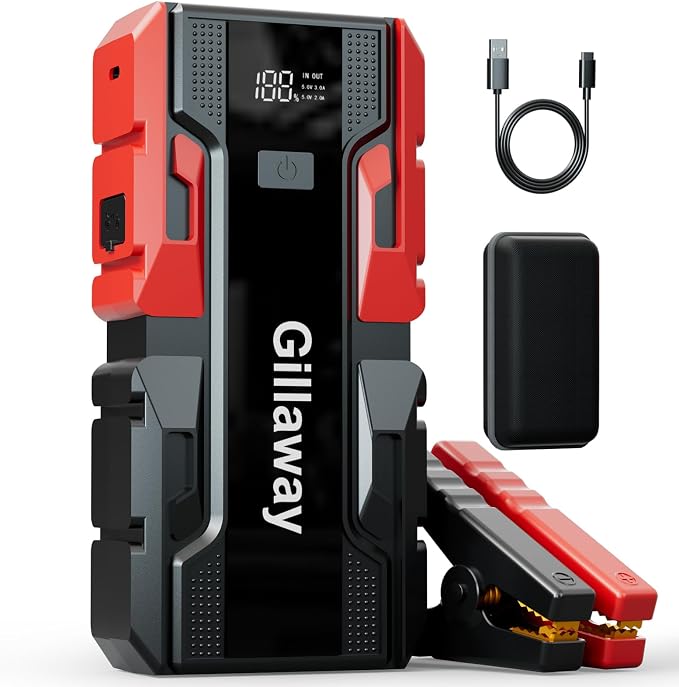 001B 3000A Car Jump Starter Battery Pack (Up to 9.0L Gas and 7.0L Diesel Engine), 12V Car Charger Jump Starter Portable Battery Jump Starter with Power Bank by Gillaway