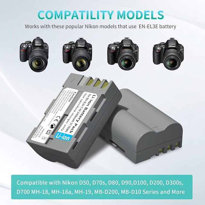 LP EN-EL3e Battery Pack, Compatible - Image 3