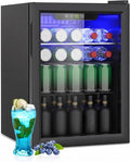 DOGHLY 2.6 Cu.ft Mini Fridge Glass Door, 95 Cans Beverage Refrigerator | Drink Fridge for Soda Beer Wine, Digital Temperature Control, Removable Shelf, Quiet Beverage Cooler for Office, Dorm, Bar by DOGHLY