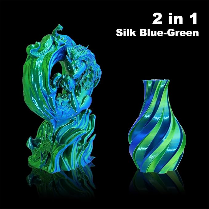 LOVOON Silk PLA 3D Printer Filament Bundle 2 KG, PLA Filament 1.75mm, Shiny - Image 4